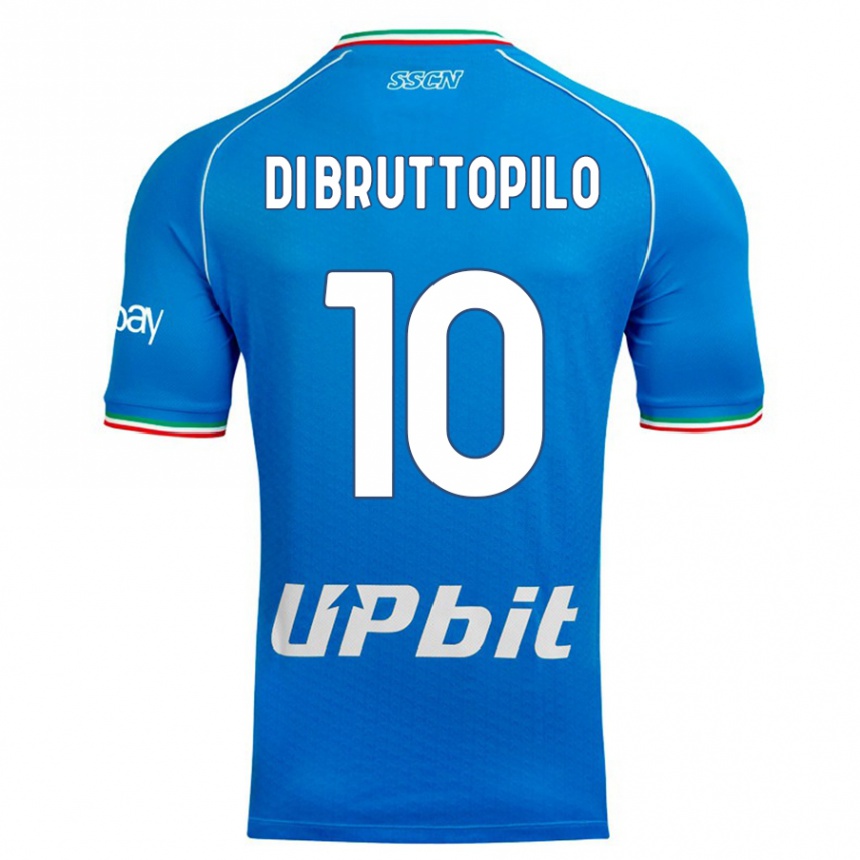 Vaikiškas Giuseppe Ambrosino Di Bruttopilo #10 Dangaus Mėlynumo Namų Marškinėliai 2023/24 T-Shirt