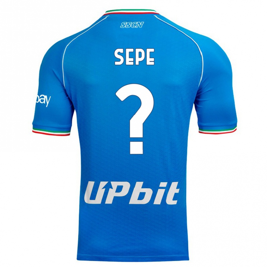 Vaikiškas Mauro Sepe #0 Dangaus Mėlynumo Namų Marškinėliai 2023/24 T-Shirt