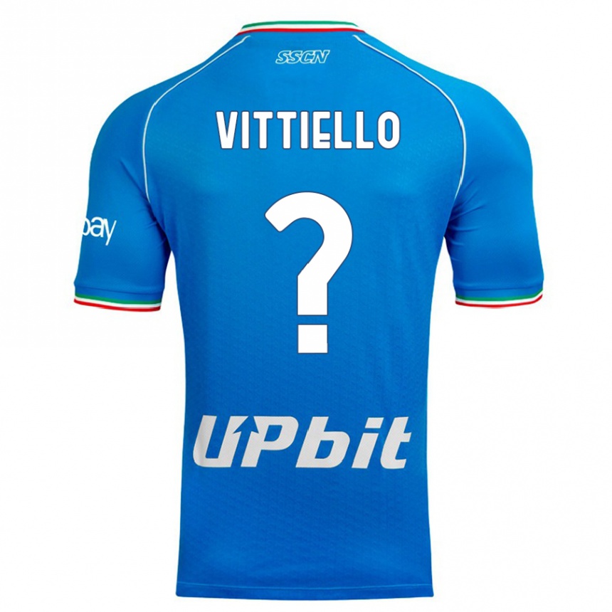 Vaikiškas Antonio Vittiello #0 Dangaus Mėlynumo Namų Marškinėliai 2023/24 T-Shirt