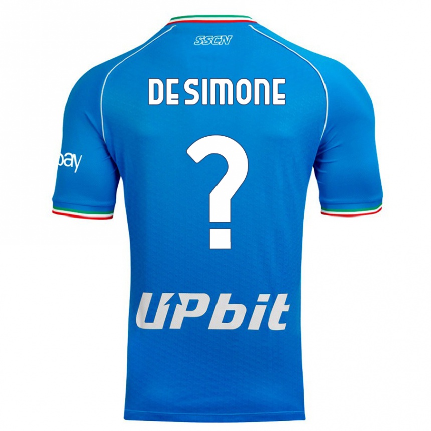 Vaikiškas Paolo De Simone #0 Dangaus Mėlynumo Namų Marškinėliai 2023/24 T-Shirt