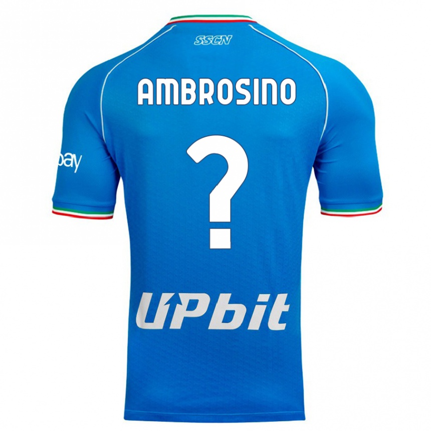 Vaikiškas Ambrosino #0 Dangaus Mėlynumo Namų Marškinėliai 2023/24 T-Shirt