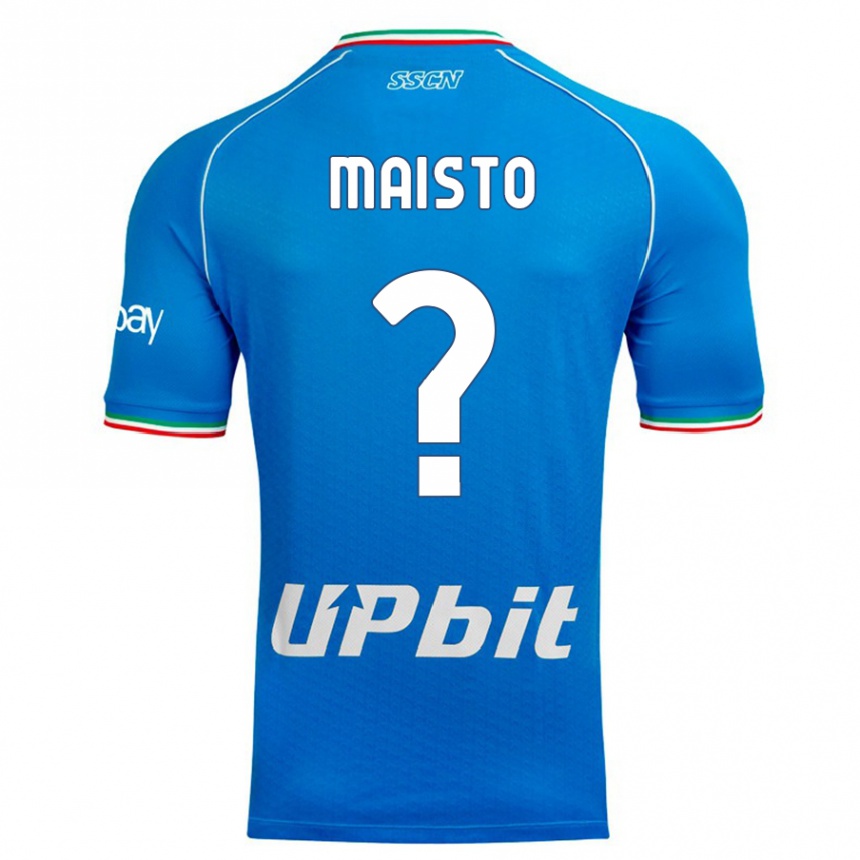 Vaikiškas Antonio Maisto #0 Dangaus Mėlynumo Namų Marškinėliai 2023/24 T-Shirt