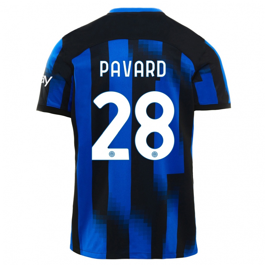 Vaikiškas Benjamin Pavard #28 Juoda Mėlyna Namų Marškinėliai 2023/24 T-Shirt