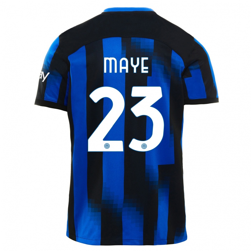 Vaikiškas Yvan Maye #23 Juoda Mėlyna Namų Marškinėliai 2023/24 T-Shirt