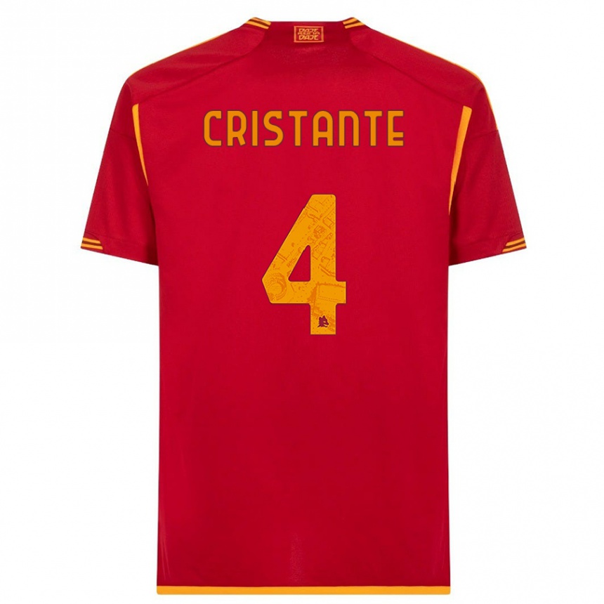 Vaikiškas Bryan Cristante #4 Raudona Namų Marškinėliai 2023/24 T-Shirt