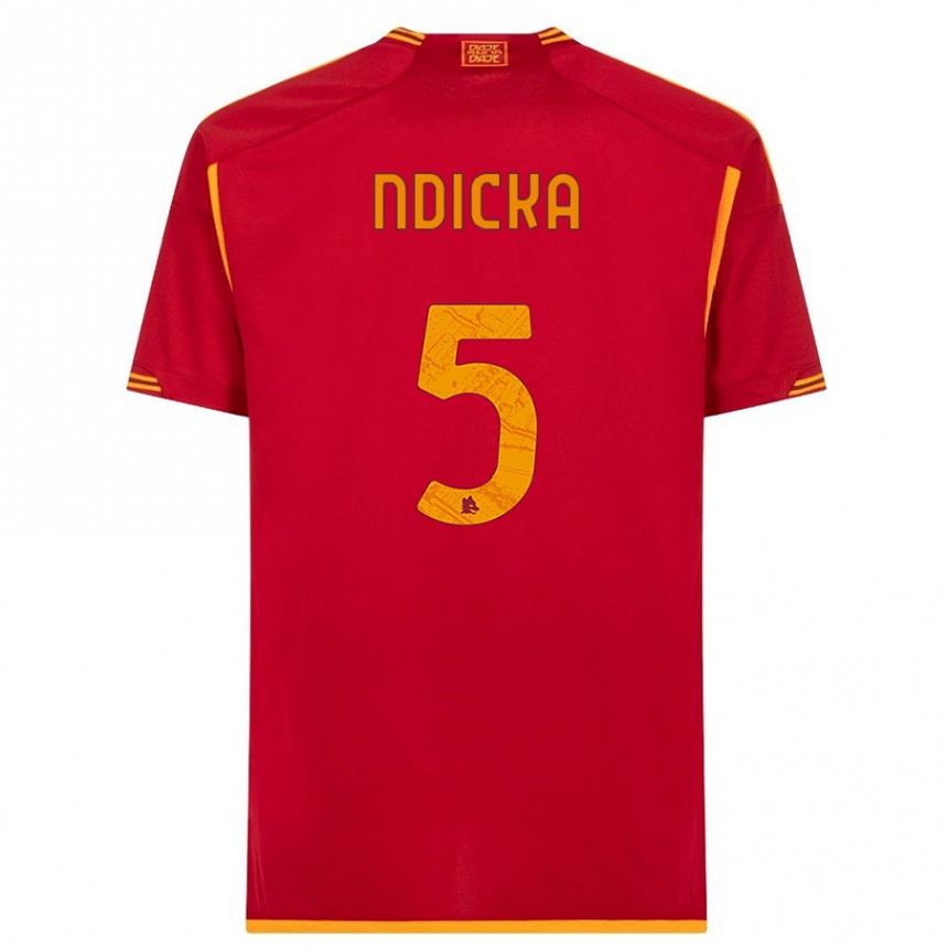 Vaikiškas Evan Ndicka #5 Raudona Namų Marškinėliai 2023/24 T-Shirt