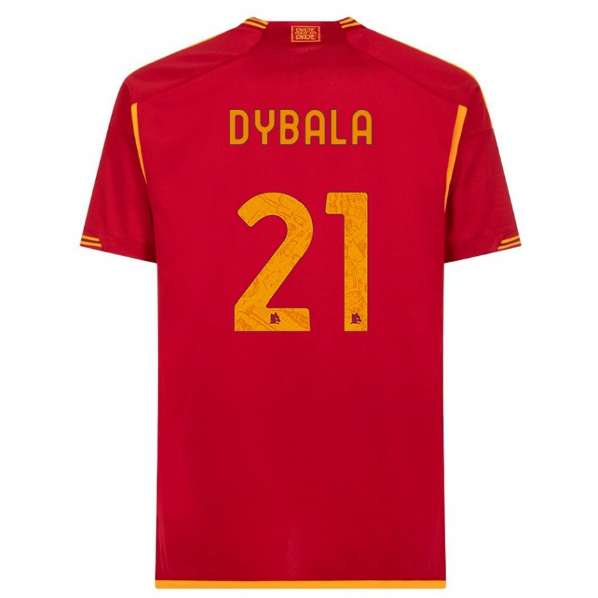 Vaikiškas Paulo Dybala #21 Raudona Namų Marškinėliai 2023/24 T-Shirt