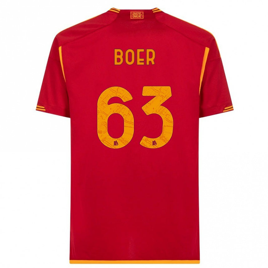 Vaikiškas Pietro Boer #63 Raudona Namų Marškinėliai 2023/24 T-Shirt