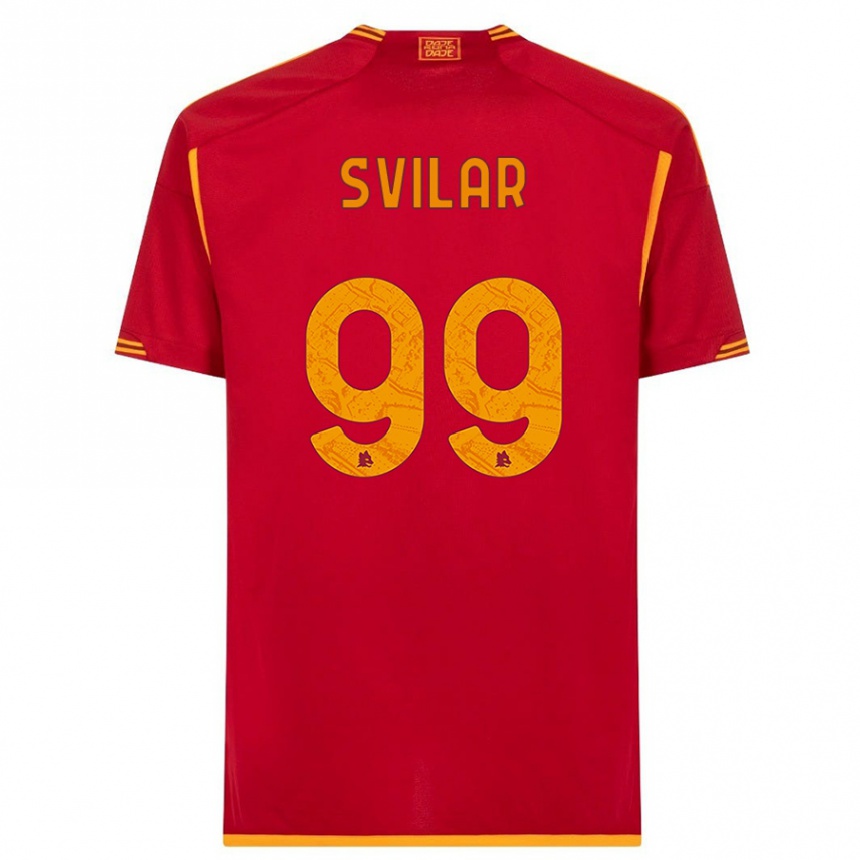 Vaikiškas Mile Svilar #99 Raudona Namų Marškinėliai 2023/24 T-Shirt