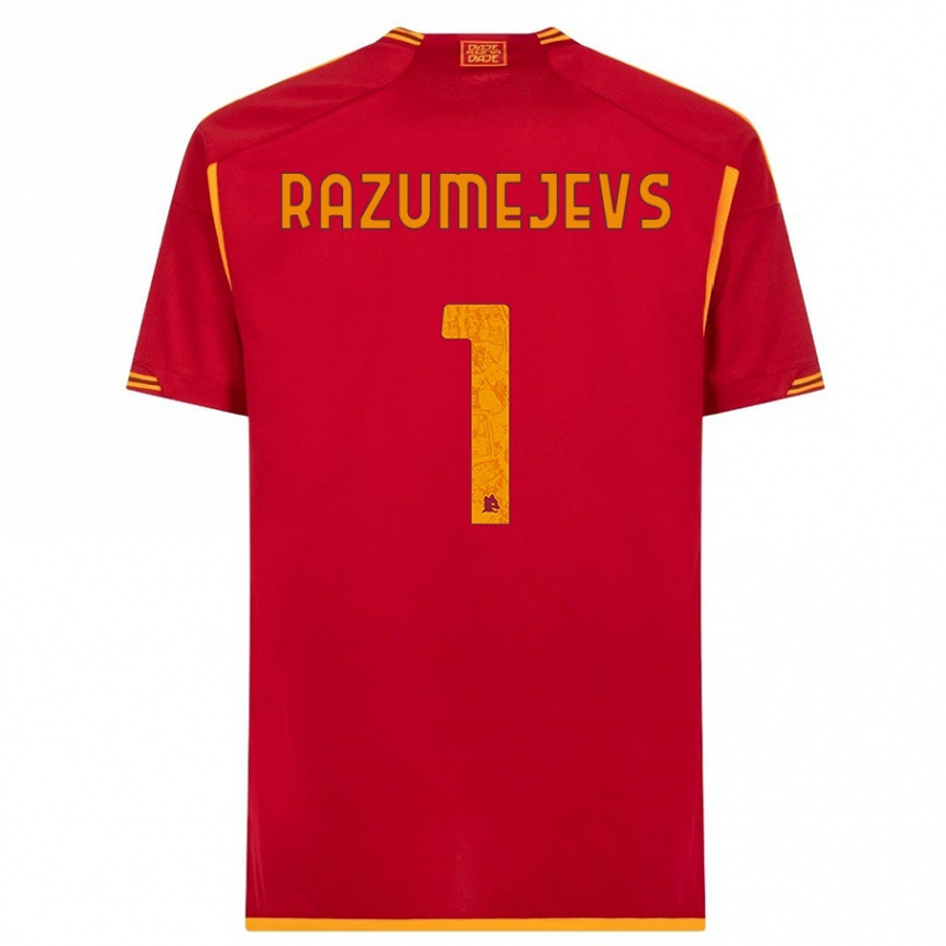 Vaikiškas Vladislavs Razumejevs #1 Raudona Namų Marškinėliai 2023/24 T-Shirt