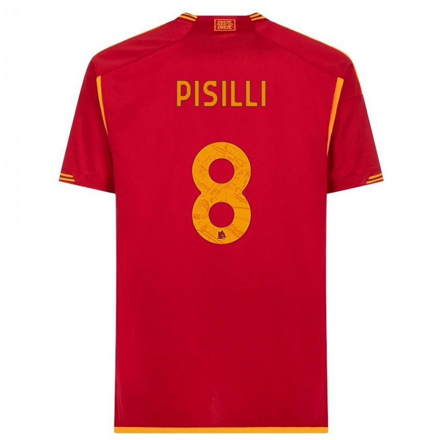 Vaikiškas Niccolò Pisilli #8 Raudona Namų Marškinėliai 2023/24 T-Shirt