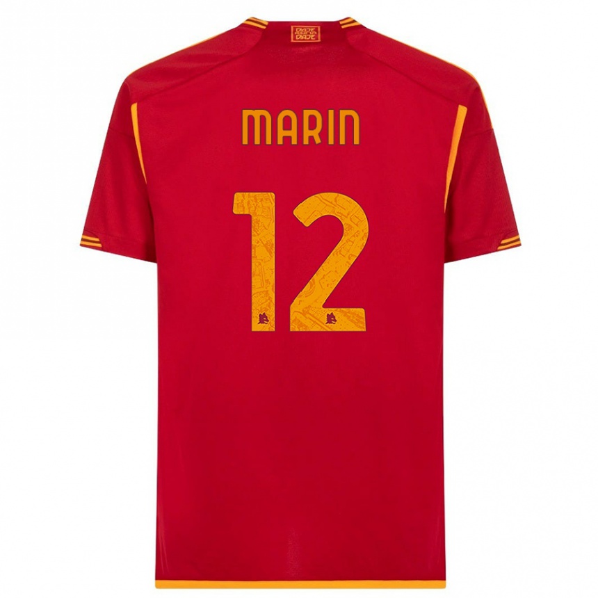 Vaikiškas Renato Marin #12 Raudona Namų Marškinėliai 2023/24 T-Shirt