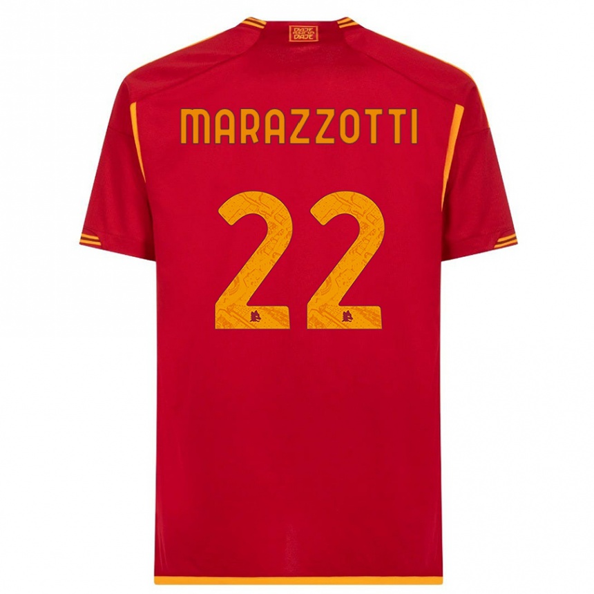 Vaikiškas Fabrizio Marazzotti #22 Raudona Namų Marškinėliai 2023/24 T-Shirt