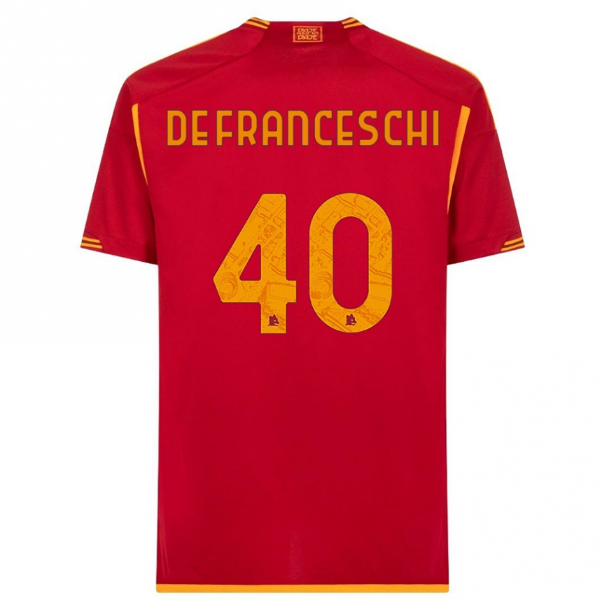 Vaikiškas Leonardo De Franceschi #40 Raudona Namų Marškinėliai 2023/24 T-Shirt