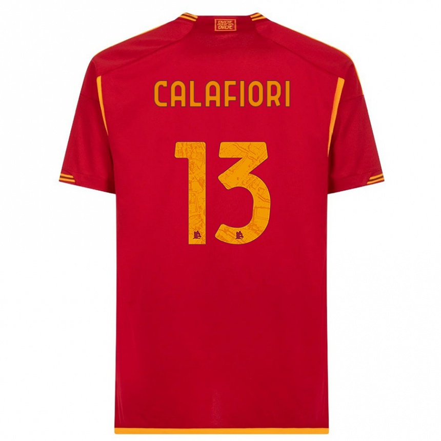 Vaikiškas Riccardo Calafiori #13 Raudona Namų Marškinėliai 2023/24 T-Shirt