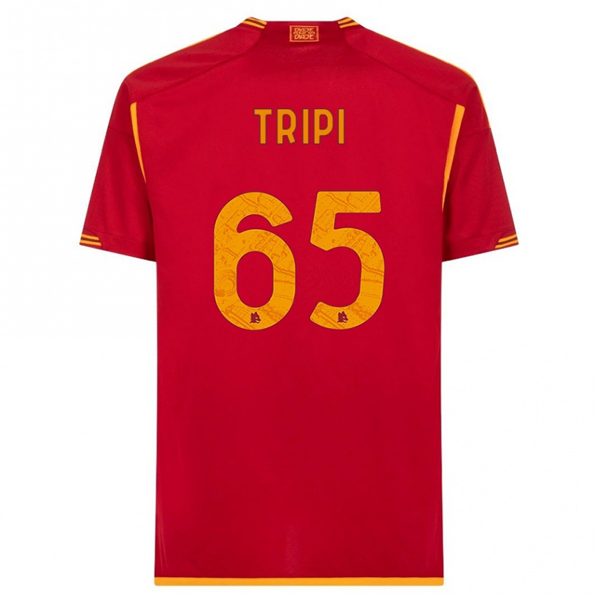 Vaikiškas Filippo Tripi #65 Raudona Namų Marškinėliai 2023/24 T-Shirt