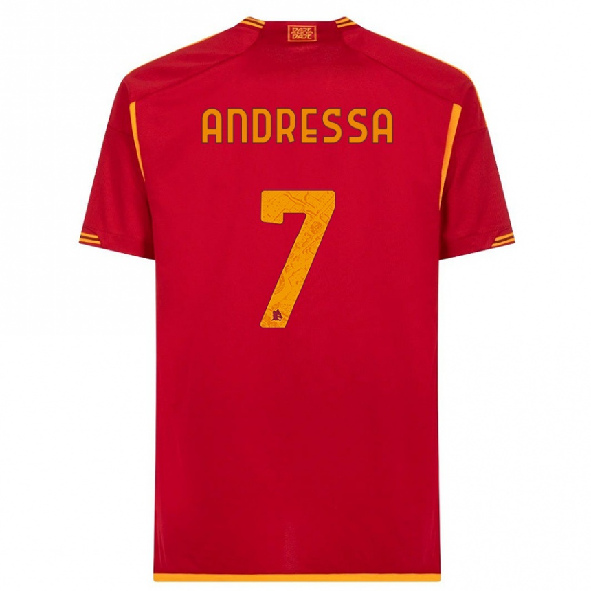 Vaikiškas Andressa #7 Raudona Namų Marškinėliai 2023/24 T-Shirt