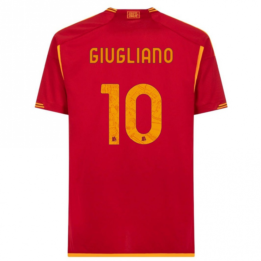 Vaikiškas Manuela Giugliano #10 Raudona Namų Marškinėliai 2023/24 T-Shirt