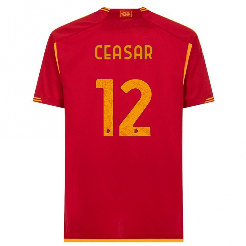 Vaikiškas Camelia Ceasar #12 Raudona Namų Marškinėliai 2023/24 T-Shirt