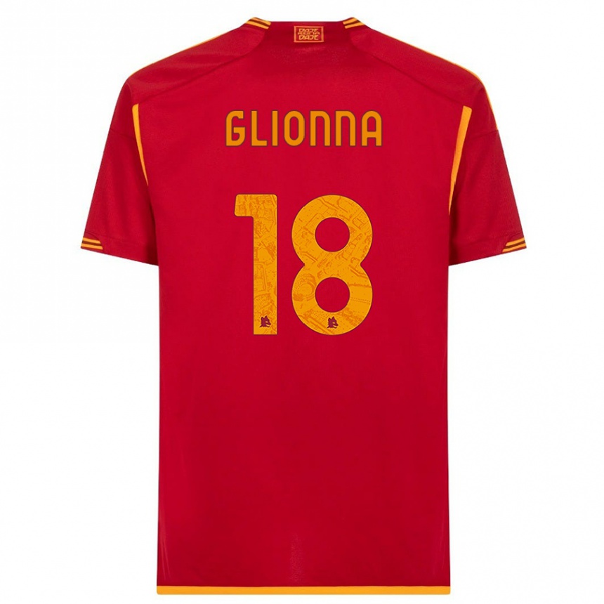 Vaikiškas Benedetta Glionna #18 Raudona Namų Marškinėliai 2023/24 T-Shirt