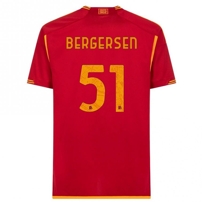 Vaikiškas Mina Bergersen #51 Raudona Namų Marškinėliai 2023/24 T-Shirt