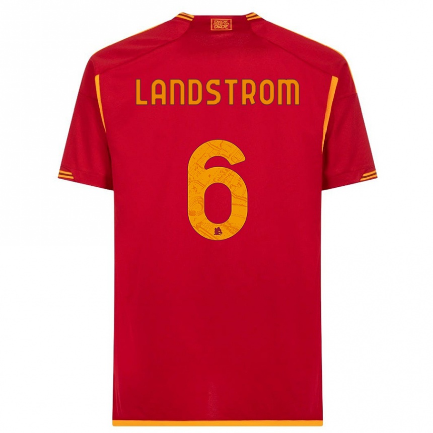 Vaikiškas Elin Landstrom #6 Raudona Namų Marškinėliai 2023/24 T-Shirt