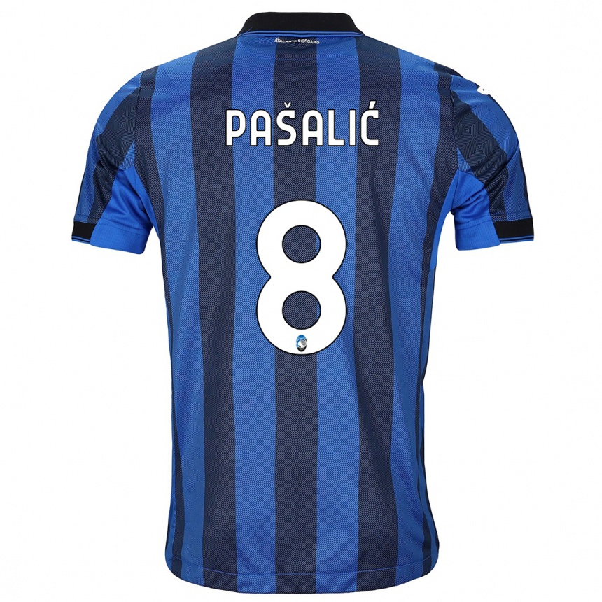 Vaikiškas Mario Pasalic #8 Juoda Mėlyna Namų Marškinėliai 2023/24 T-Shirt