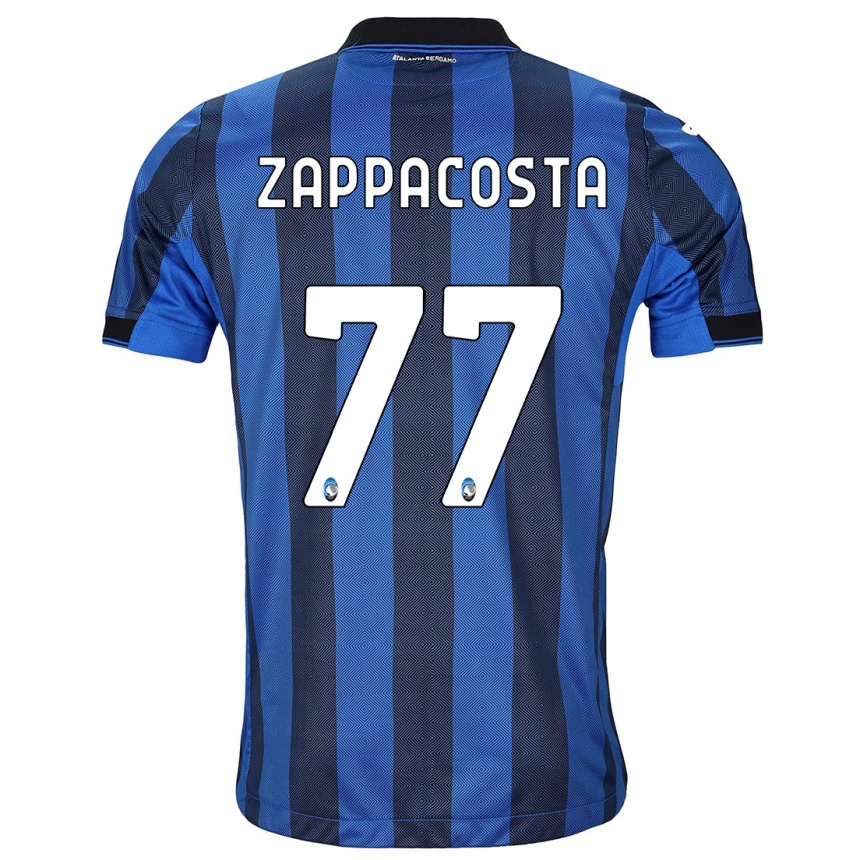 Vaikiškas Davide Zappacosta #77 Juoda Mėlyna Namų Marškinėliai 2023/24 T-Shirt