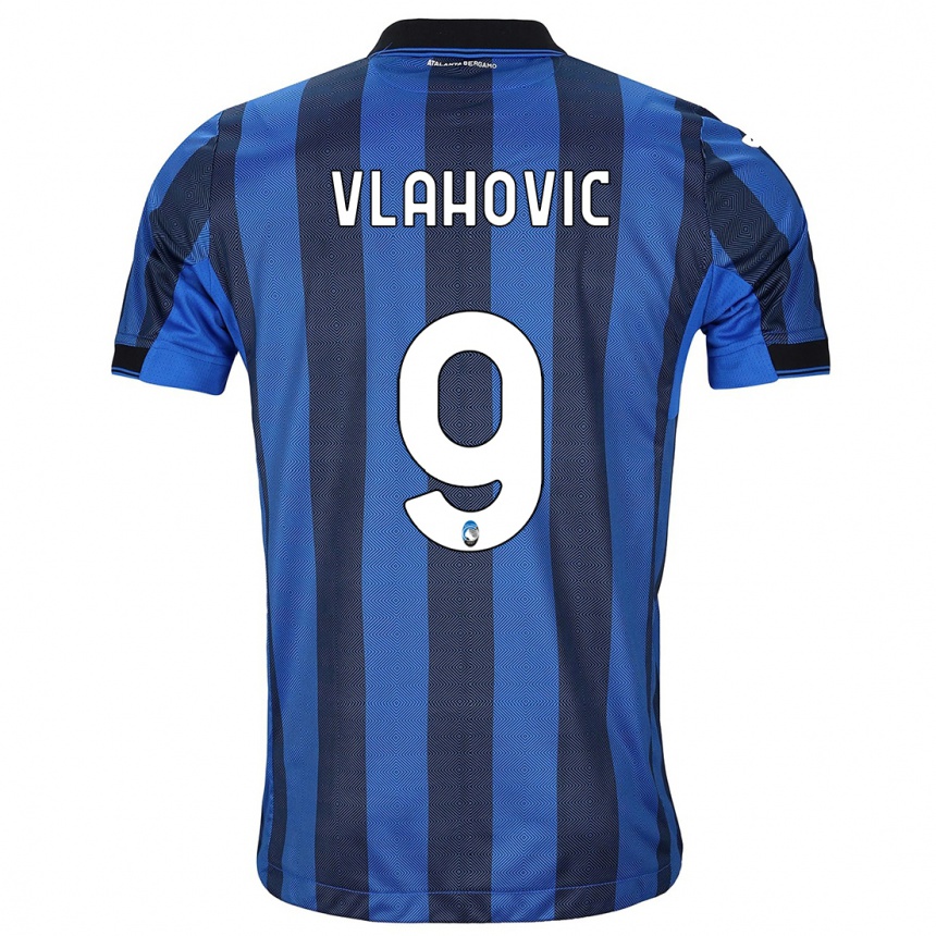 Vaikiškas Vanja Vlahovic #9 Juoda Mėlyna Namų Marškinėliai 2023/24 T-Shirt