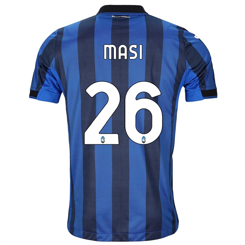 Vaikiškas Alberto Masi #26 Juoda Mėlyna Namų Marškinėliai 2023/24 T-Shirt