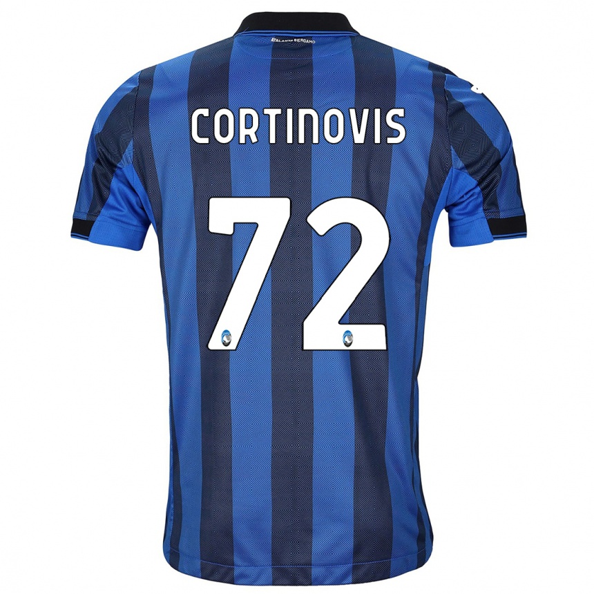 Vaikiškas Alessandro Cortinovis #72 Juoda Mėlyna Namų Marškinėliai 2023/24 T-Shirt