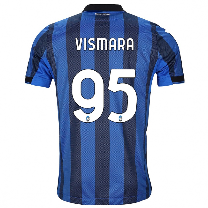 Vaikiškas Paolo Vismara #95 Juoda Mėlyna Namų Marškinėliai 2023/24 T-Shirt