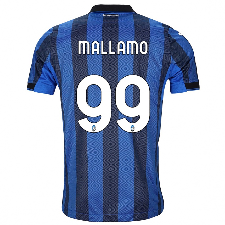 Vaikiškas Alessandro Mallamo #99 Juoda Mėlyna Namų Marškinėliai 2023/24 T-Shirt