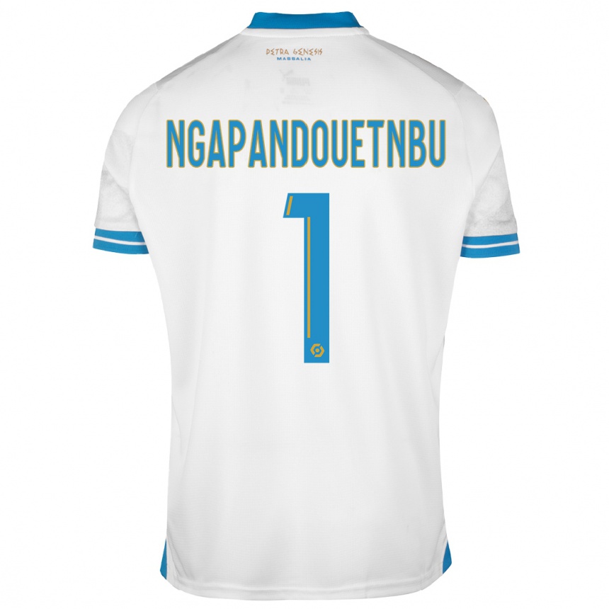 Vaikiškas Simon Ngapandouetnbu #1 Baltas Namų Marškinėliai 2023/24 T-Shirt