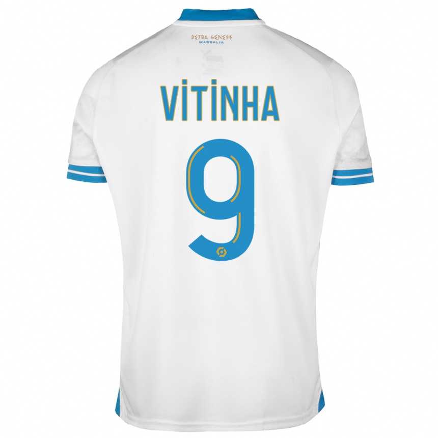 Vaikiškas Vitinha #9 Baltas Namų Marškinėliai 2023/24 T-Shirt