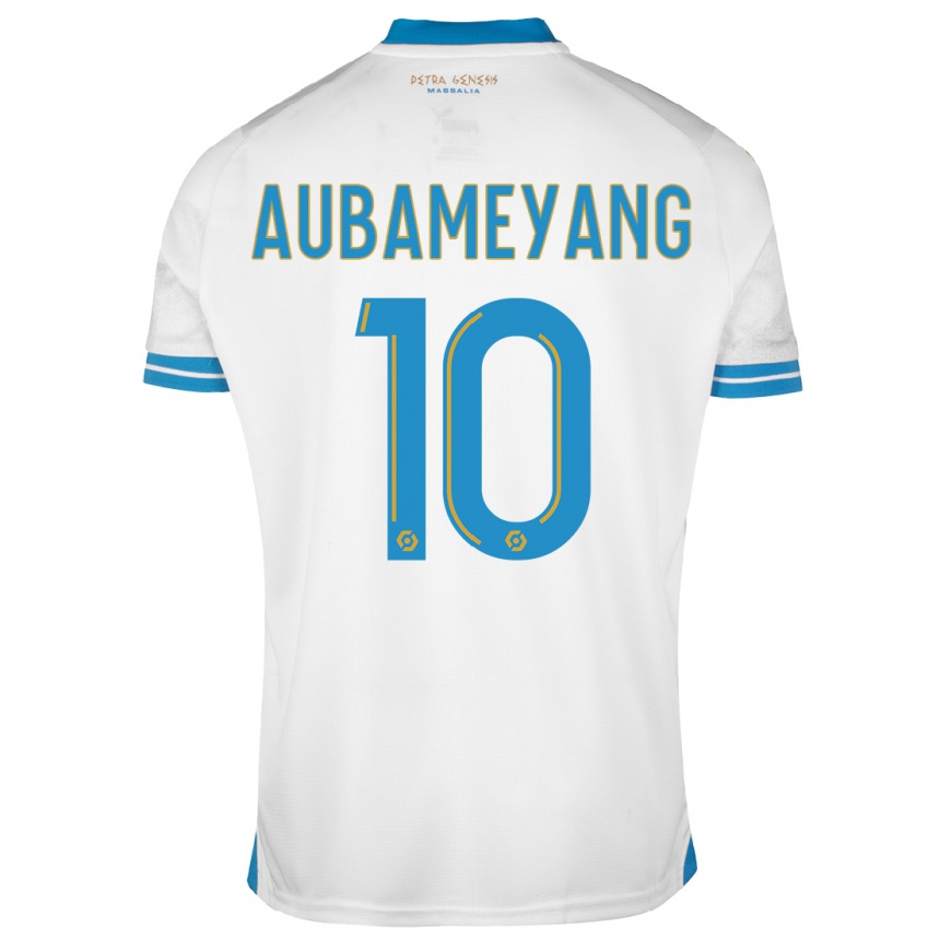 Vaikiškas Pierre-Emerick Aubameyang #10 Baltas Namų Marškinėliai 2023/24 T-Shirt