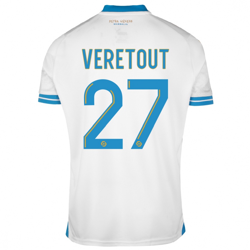 Vaikiškas Jordan Veretout #27 Baltas Namų Marškinėliai 2023/24 T-Shirt