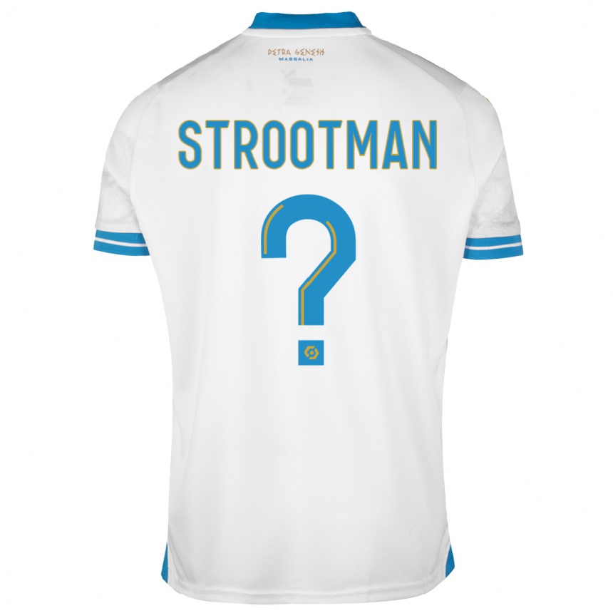 Vaikiškas Kevin Strootman #0 Baltas Namų Marškinėliai 2023/24 T-Shirt