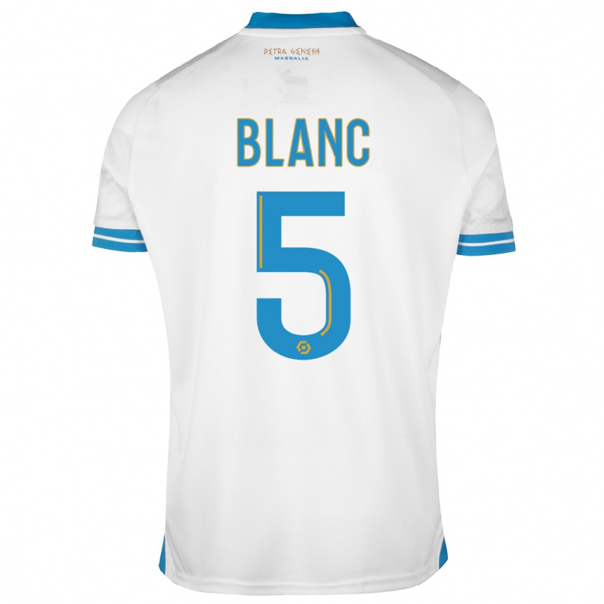 Vaikiškas Amandine Blanc #5 Baltas Namų Marškinėliai 2023/24 T-Shirt