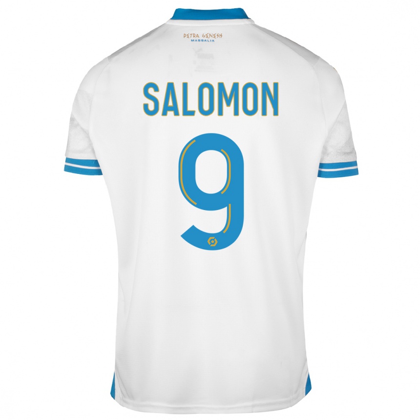 Vaikiškas Maeva Salomon #9 Baltas Namų Marškinėliai 2023/24 T-Shirt