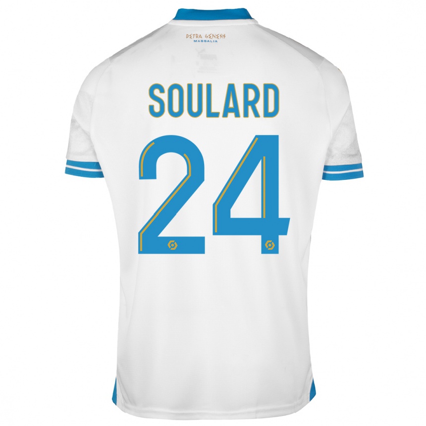 Vaikiškas Amandine Soulard #24 Baltas Namų Marškinėliai 2023/24 T-Shirt