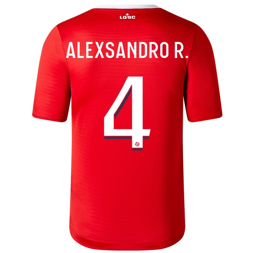 Vaikiškas Alexsandro #4 Raudona Namų Marškinėliai 2023/24 T-Shirt