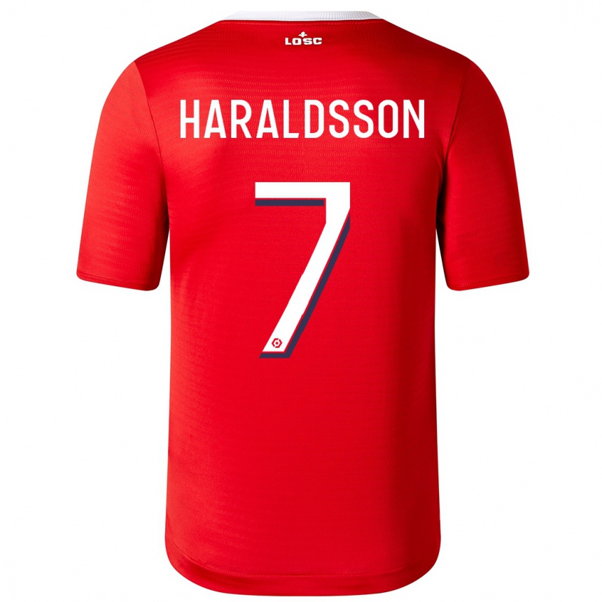 Vaikiškas Hákon Arnar Haraldsson #7 Raudona Namų Marškinėliai 2023/24 T-Shirt