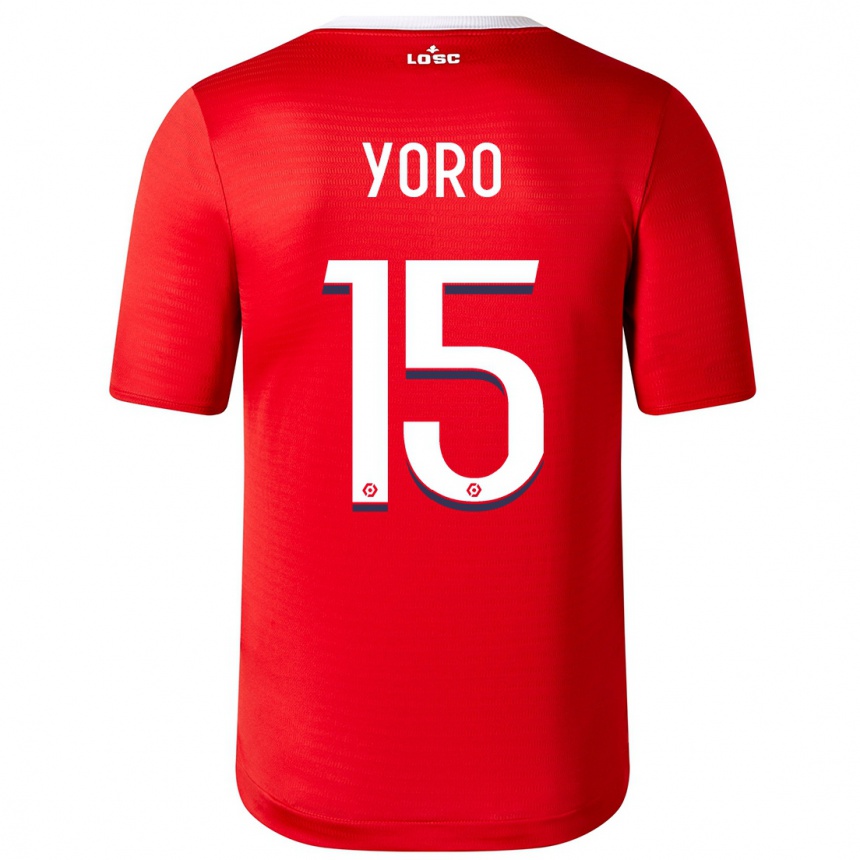 Vaikiškas Leny Yoro #15 Raudona Namų Marškinėliai 2023/24 T-Shirt