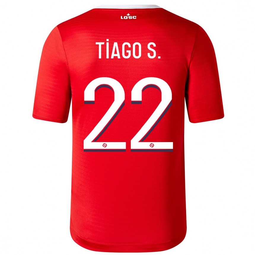 Vaikiškas Tiago Santos #22 Raudona Namų Marškinėliai 2023/24 T-Shirt