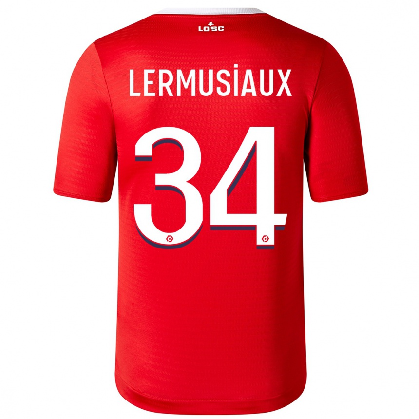 Vaikiškas Chrystal Lermusiaux #34 Raudona Namų Marškinėliai 2023/24 T-Shirt