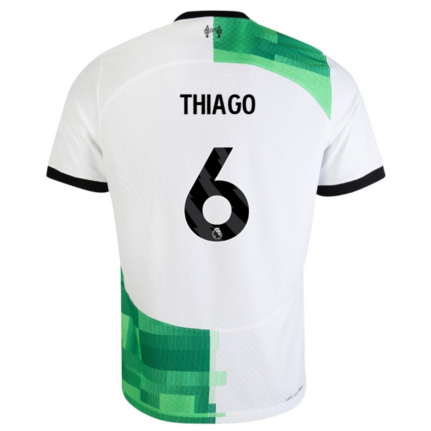 Vaikiškas Thiago #6 Balta Žalia Išvykos Marškinėliai 2023/24 T-Shirt