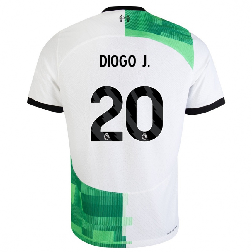 Vaikiškas Diogo Jota #20 Balta Žalia Išvykos Marškinėliai 2023/24 T-Shirt