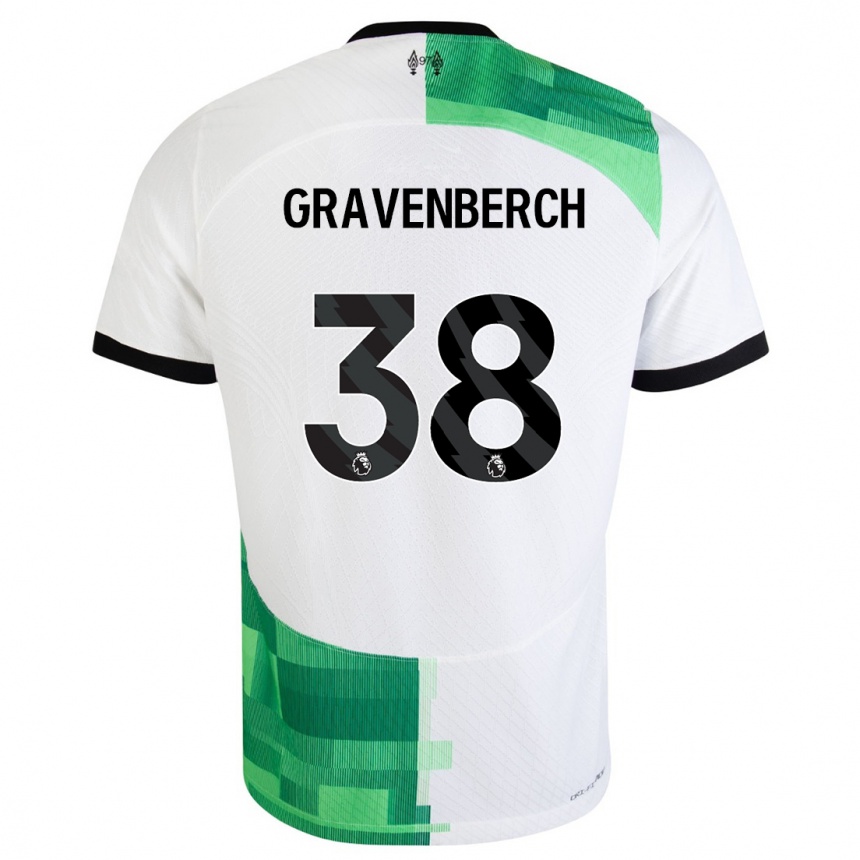 Vaikiškas Ryan Gravenberch #38 Balta Žalia Išvykos Marškinėliai 2023/24 T-Shirt