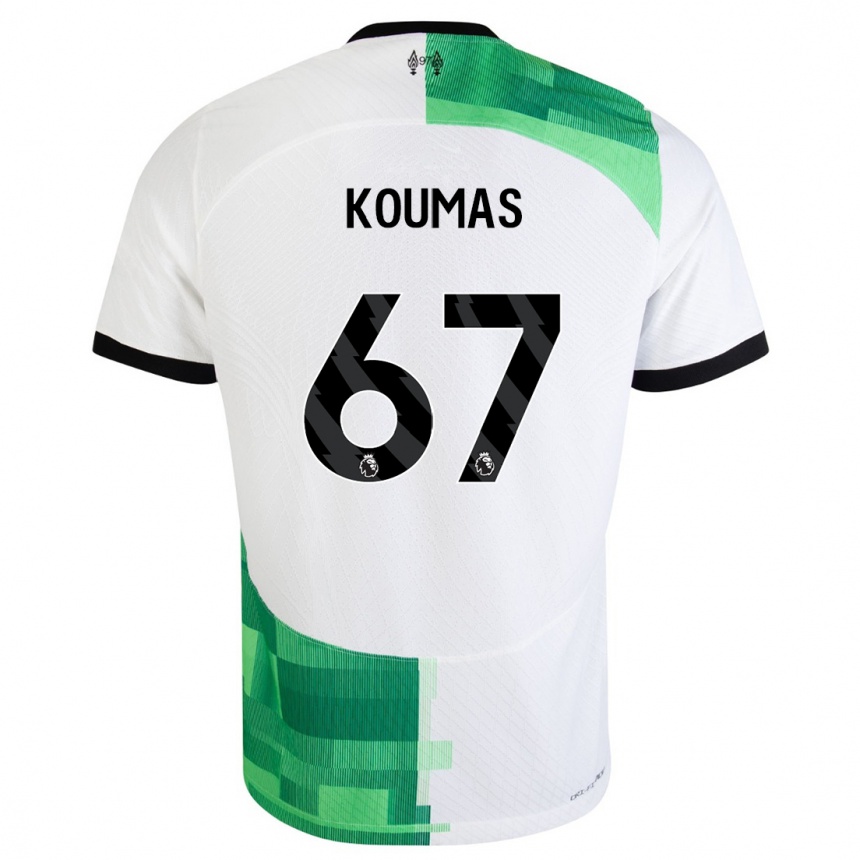 Vaikiškas Lewis Koumas #67 Balta Žalia Išvykos Marškinėliai 2023/24 T-Shirt